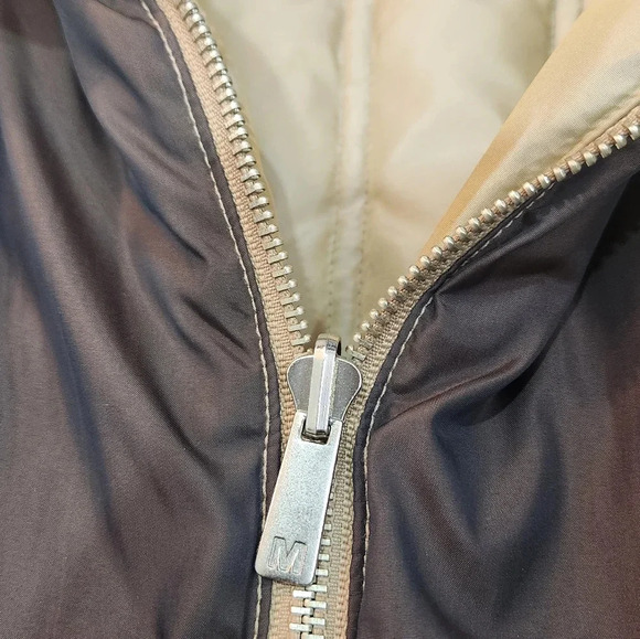 Michael Kors reversible puffer collard beige and brown womens jacket - Picture 13 of 15